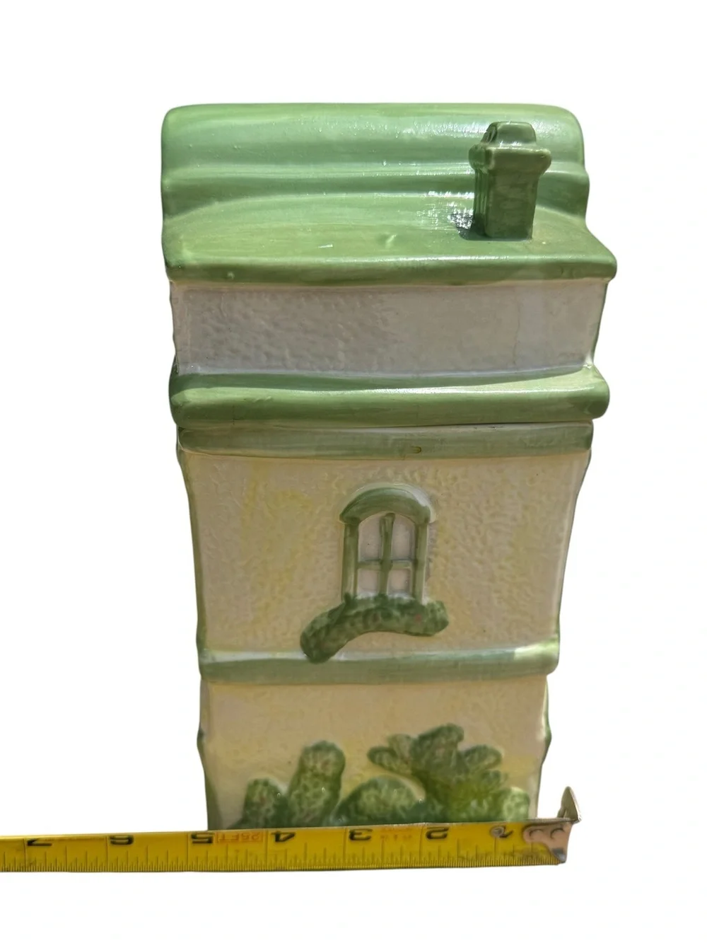 Vintage Ceramic Post Office Cookie Jar Village House Canister Cottagecore Decor